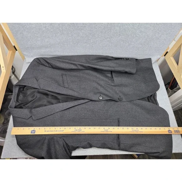 Hugo Boss Lanificio Tesse Bella Italy Dual Vent Gray‎ Blazer Super Jacket 44L